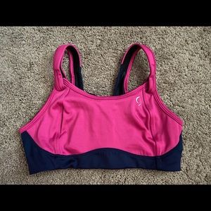 Moving Comfort/Brooks Sports Bra - Pink/Navy